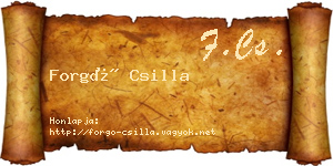 Forgó Csilla névjegykártya